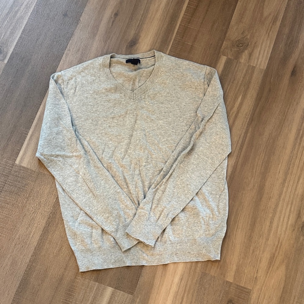 GAP Light Gray V-Neck Sweater for Men
